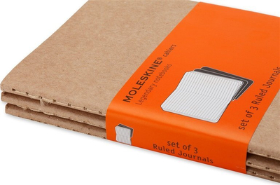 Set me fletore Moleskine Cahier P, 9x14cm, me vija, ngjyrë rëre