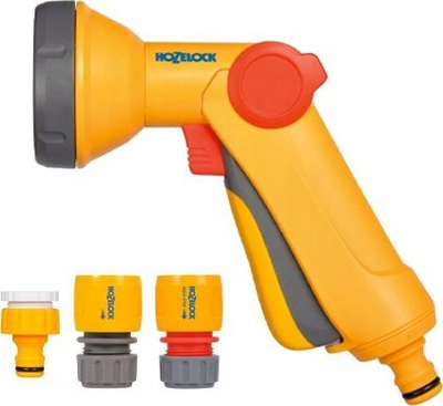 Set pistoletë uji Hozelock Rose Spray Gun 2353, lidhës rubineti, lidhës zorre, portokalli