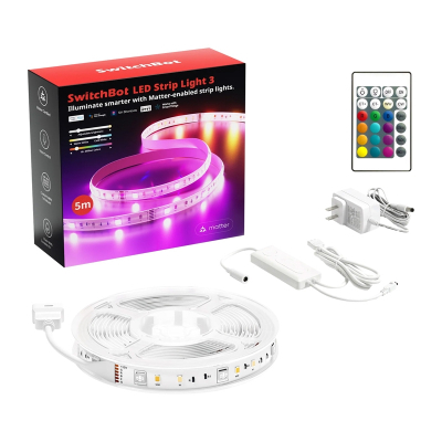 Shirit LED inteligjent SwitchBot LED Strip Light 3, 5m, RGB, i bardhë