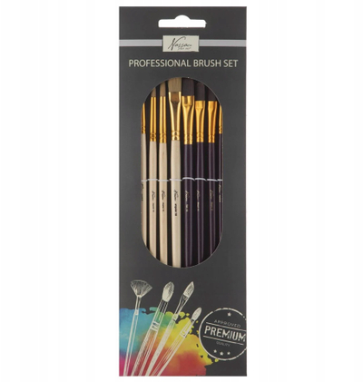 Set penelash Nassau Professional Brush Set, 10 copë, për pikturë, shumëngjyrëshe