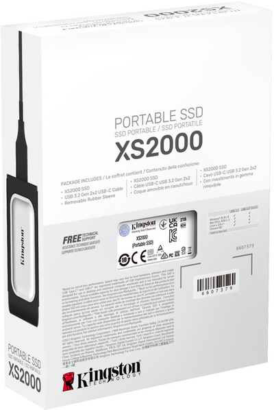 Disk i jashtëm Kingston XS2000 - 500GB, i argjendtë