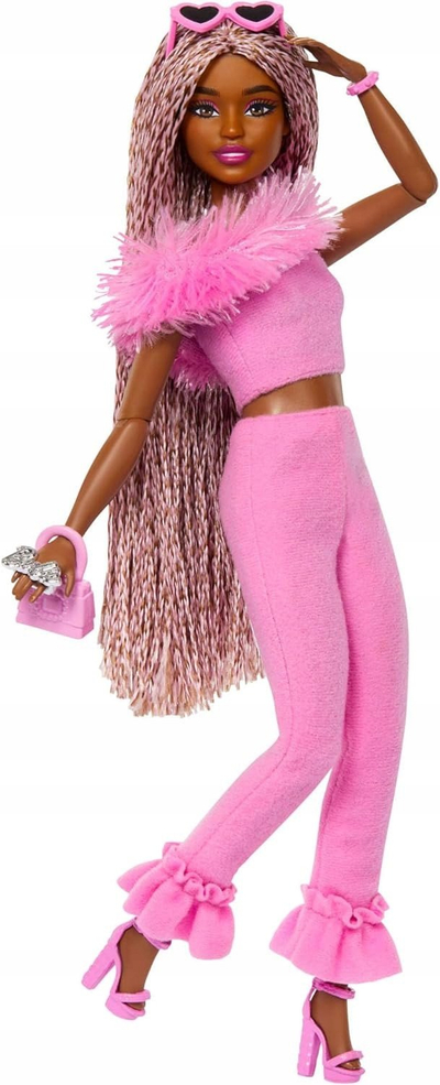 Kukull Barbie Deluxe Style Fur Soft Pink Jumpsuit, me jumpsuit rozë, për fëmijë