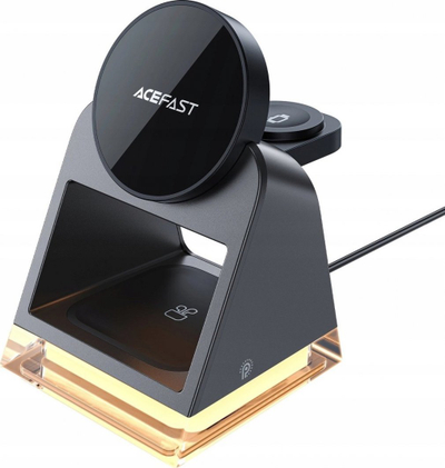 Karikues wireless 3‑në‑1 Acefast E17 MagSafe, 15W, me kabllo USB A në USB C, i zi