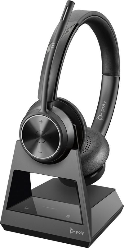 Слушалки без жици Poly Savi 7320 Office, DECT, микрофон со поништување шум, црни