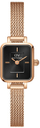 Orë dore për femra Daniel Wellington Micro Quadro Mini Melrose Onyx DW00100647, ari rozë
