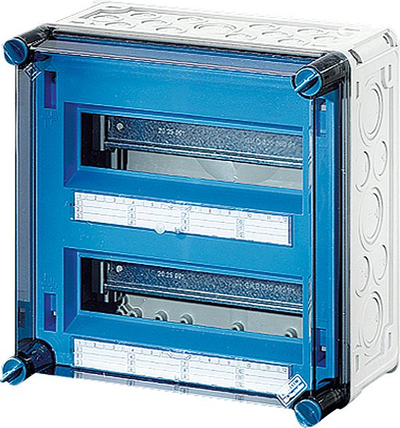 Pano shpërndarëse Hensel Mi 81224, 2 x 12 module, IP65, gri
