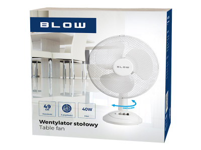 Ventilator tavoline Blow 44-063, 12"/30 cm, 38W, i bardhë