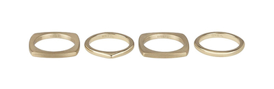 Set unazash Breil New Tetra Band TJ3023, çelik, ngjyrë ari