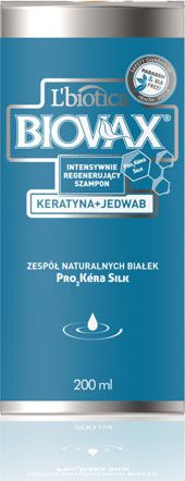 Shampo për flokë L’biotica Biovax Keratin & Silk, keratinë dhe mëndafsh, 200 ml