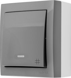 Ndërprerës kryq Simon Aquaclick Cross, 10AX, 250V, gri