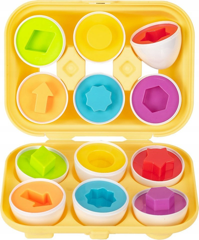 Lodër edukative Norimpex Eggs, 6 vezë plastike, për mësu formash dhe ngjyrash, shumëngjyrëshe