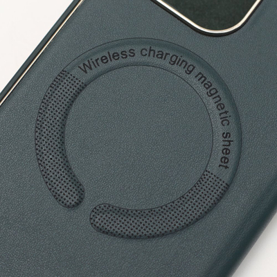Këllëf telefoni Smart Mag Frame për iPhone 13 Pro 6.1", me kapak, jeshile e errët