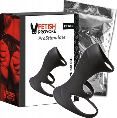 Mëngë penisi Fetish Provoke ProStimulate N07, silikon, 8.7cm, e zezë