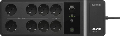 UPS APC Back UPS BE650G2 IT, 650VA, 8 dalje Schuko, ngjyrë e zezë