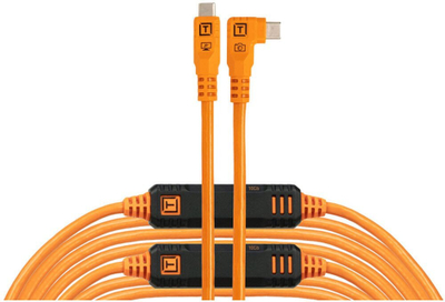 Set kabllosh Tether Tools LeverLock Optima, USB C këndor, për kamera, portokalli