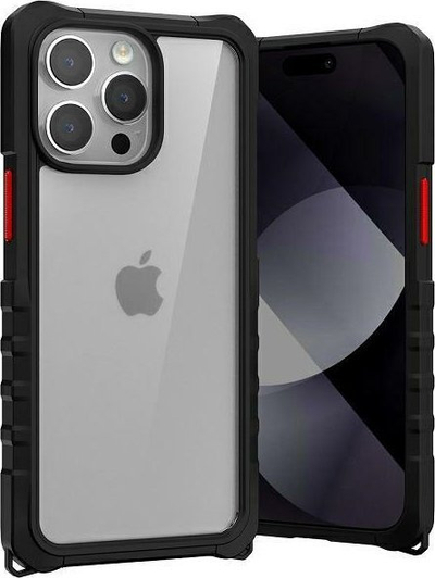 Maska за телефон Mercury Bumper Pop Case, за iPhone 15 Pro Max 6.7", транспарентна, со црна рамка