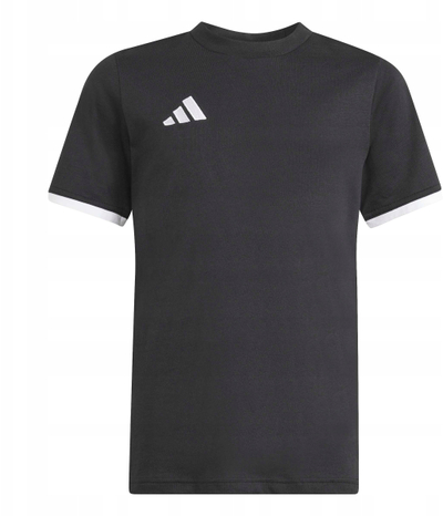 Bluzë sportive për kalamaj Adidas Entrada 26, pambuk, me mëngë të shkurtra, e zezë
