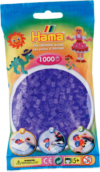 Rruaza për hekurosje Hama Midi, 1000 copë, vjollcë transparente