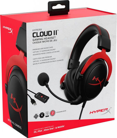 Kufje HyperX Cloud II, 7.1 (KHX-HSCP-RD), të kuqe