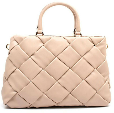 Çantë për femra Guess Zaina Satchel Handbag, bezhë