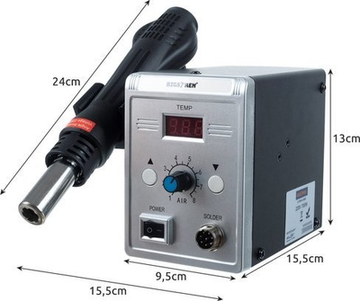 Stacion saldimi me ajër të nxehtë Yato YT-82293, rregullim temperature, për komponentë SMD, i zi