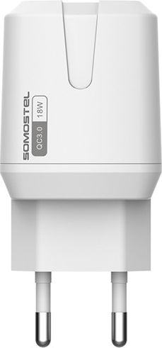 Karikues muri SOMOSTEL SMS-Q02, 18W 3A, USB QC 3.0 me kabllo USB Type-C, i bardhë