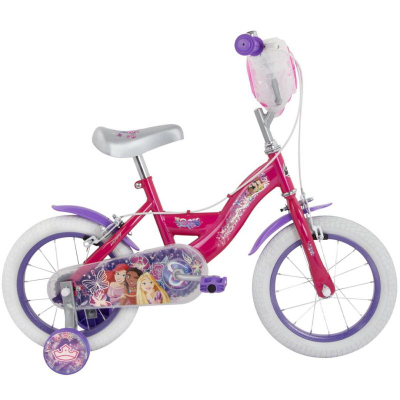 Biçikletë për kalamaj Huffy Disney Princess 24375W, 14", me rrota ndihmëse, rozë
