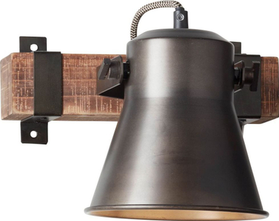 Llambë muri Plow, LED, stil industrial, e zezë dru i errët