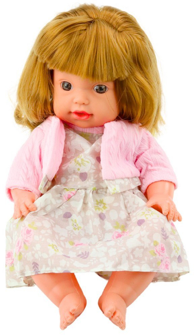 Kukull Lean Toys Baby Doll, 30 cm, me tinguj, fustan rozë pudër