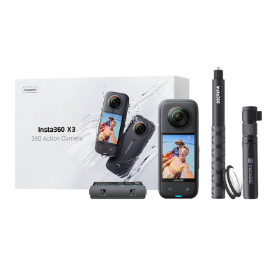 Kamerë aksion Insta360 X3 Creator Kit, 360°, 5.7K, e zezë