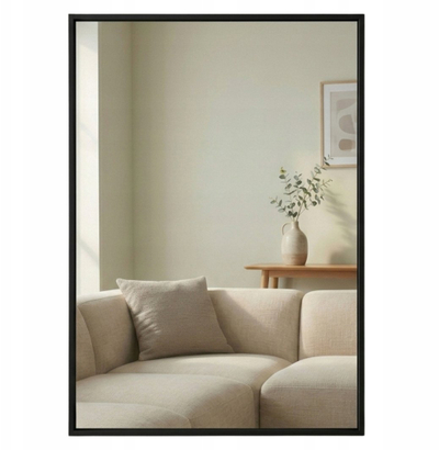 Pasqyrë muri Edaxo AXION, drejtkëndore 60 x 40 cm, kornizë e zezë