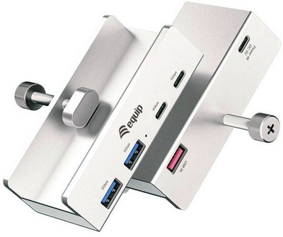 USB hub Equip 4 porta, USB 3.2 5Gbps, 2x USB C 2x USB A, argjendtë
