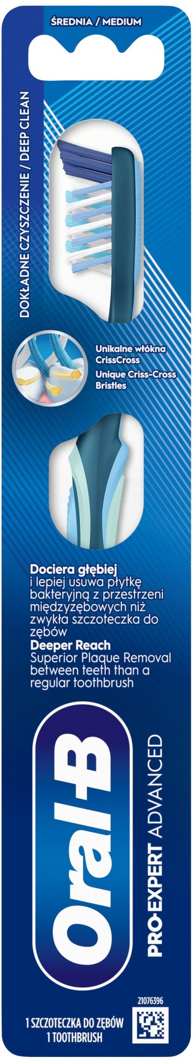 Furçë dhëmbësh Oral-B Pro Expert Advanced, medium, 1 copë, blu