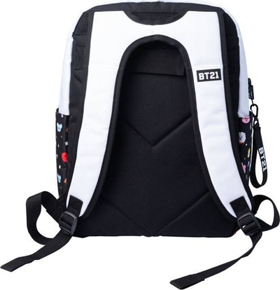 Çantë shkolle BT21 Cool Collection, me xhepa anash, lidhet me trolley, e zezë