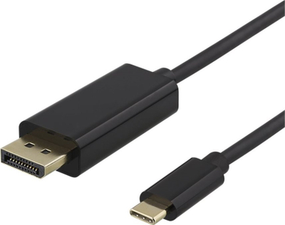 Kabllo Deltaco USB C në DisplayPort, 2m, 4K UHD, e zezë