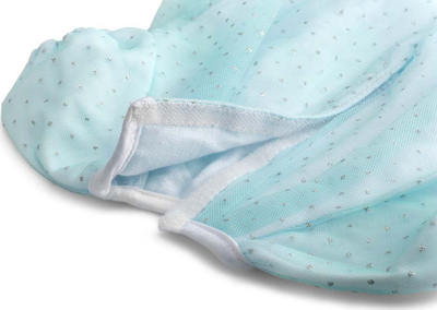 Fustan kukulle Skrållan Party Dress, për kukulla 45cm, tyl me shkëlqim, i kaltër