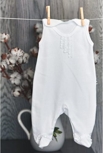 Nanaf Organic Retro Бебешки Ромпер, Бел, Големина 50