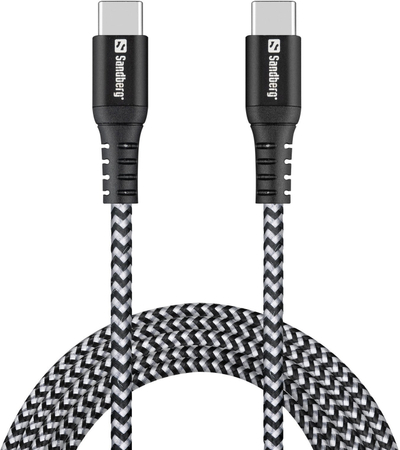 Kабел USB-C Sandberg Survivor, 2 m, 100W, црн