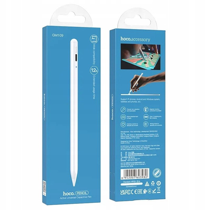 Stilolaps për tablet Hoco GM109, aktiv kapacitiv, 130mAh, i bardhë