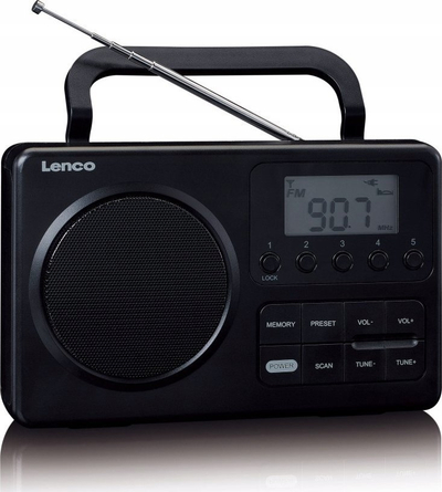 Radio portabël Lenco MPR-035BK, FM PLL, ekran LCD 2.5", e zezë