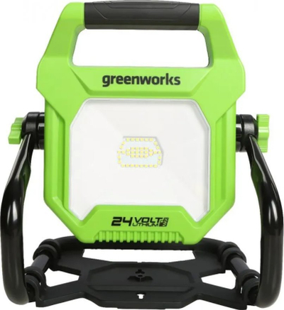 Dritë pune Greenworks 24V, që rrotullohet, pa bateri, jeshile