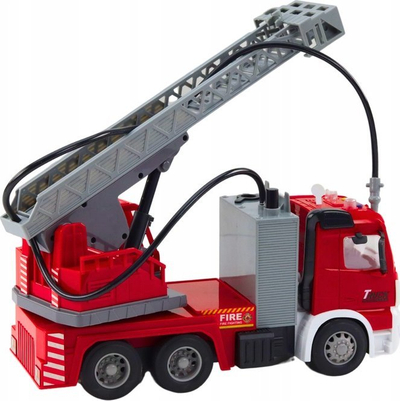Kamion lodër zjarrfikëse Fire Department, friction drive, bom me dritë edhe zë, i kuq