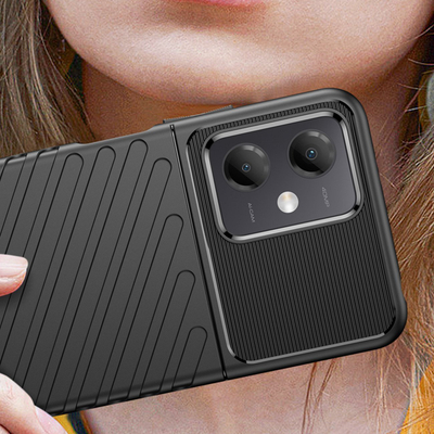 Kapak telefoni Hurtel Thunder Case Xiaomi Poco X5 5G Redmi Note 12 5G, silikon i fortë, i zi