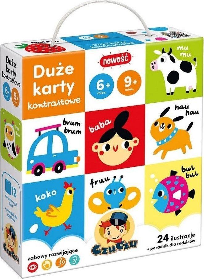 Karta kontrasti Bright Junior Media CzuCzu Large, 6 9 muaj, edukative, shumëngjyrëshe