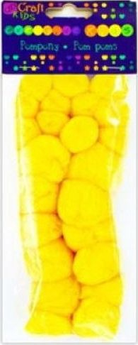 Pomponë akrilik dpCraft Kids Yellow Mix, set 24 copë, të verdha