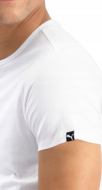 Set me bluza për burra Puma Basic Crew Tee, 2 copë, pambuk, të bardha