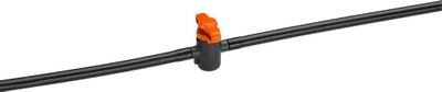 Вентил Gardena Micro Drip, 3/16", за регулирање и затворање вода, црно портокалов