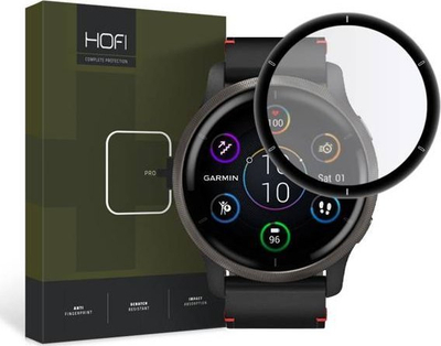 Mbrojtës ekrani Hofi Hybrid Pro+ për Garmin Venu 2, 0.28mm, xham hibrid, i zi