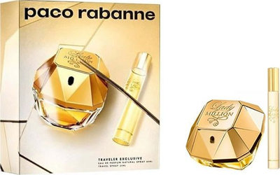 Set parfum për goca Paco Rabanne Lady Million, Eau de Parfum, 80ml + 20ml, i artë