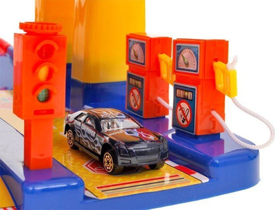 Garazh lodër Super Garage Playset, me shumë kate, me 6 makina, shumëngjyrësh